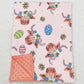 Baby Girls Blankets Easter Pink Highland Cow Eggs Blankets BL0095