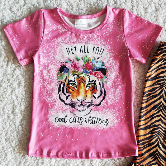 RTS Baby Girls Clothing Bell Bottom Outfits Tiger Cute Toddler Girls Clothing B11-14