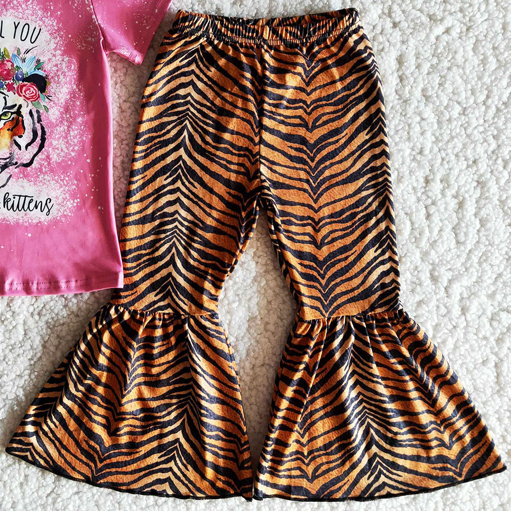 RTS Baby Girls Clothing Bell Bottom Outfits Tiger Cute Toddler Girls Clothing B11-14