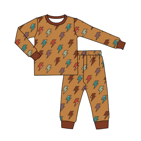 Preorder (moq 5)Baby Boys Colorful Lights Plaid Top Pants Pajamas Set 7.31