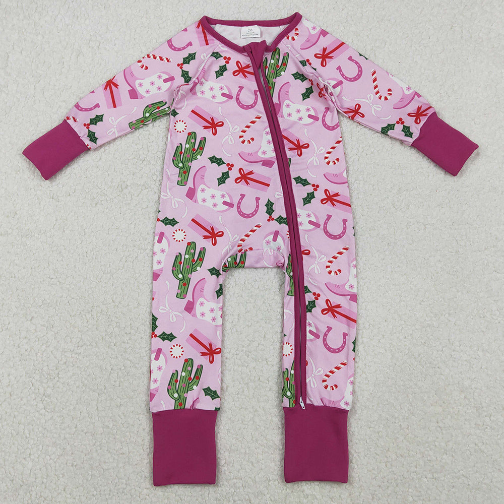 Baby Girls Rompers Western Boots Christmas Zip Rompers LR1742 11.3