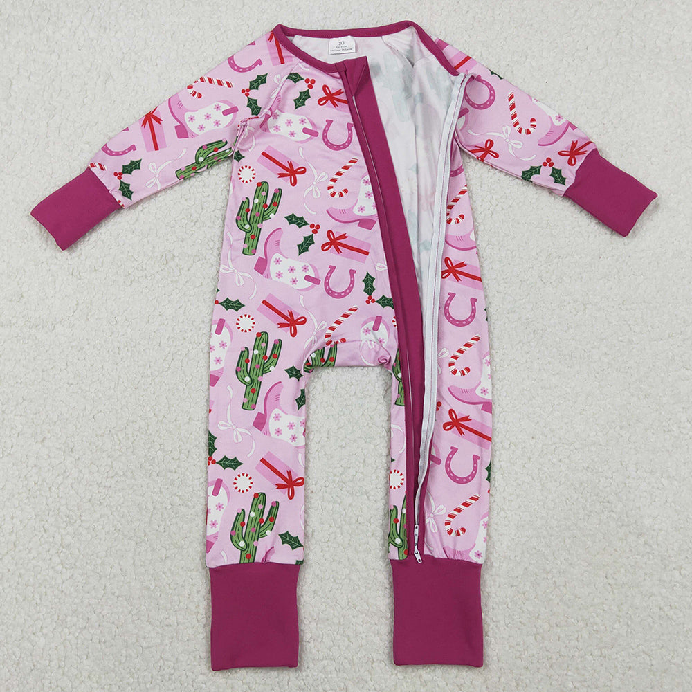 Baby Girls Rompers Western Boots Christmas Zip Rompers LR1742 11.3