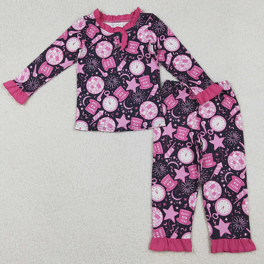 Baby Boys Pajamas Blue Pocket Happy New Year Top Pant Pajamas Set BLP1259 10.21