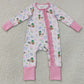 Baby Girls Rompers Flowers Ducks Hunting Two Way Ruffle Zip Convertible Rompers LR3071