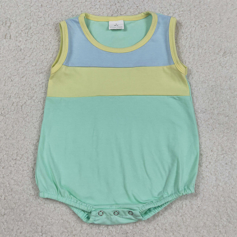 Baby Boys Rompers Sleeveless Blue Yellow Aqua Rompers SR3660