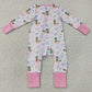 Baby Girls Rompers Flowers Ducks Hunting Two Way Ruffle Zip Convertible Rompers LR3071