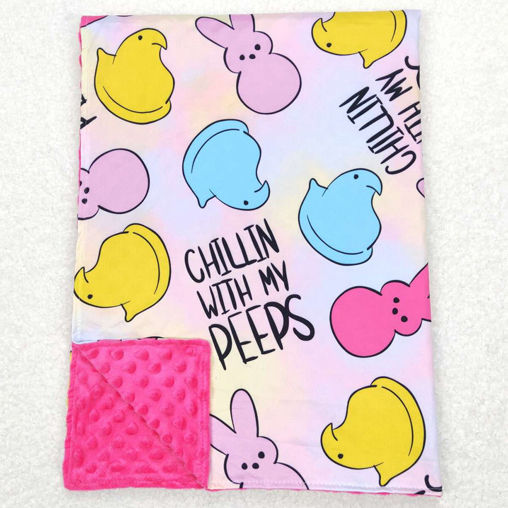 Baby Girls Blankets Easter Colorful Rabbits Blankets BL0093