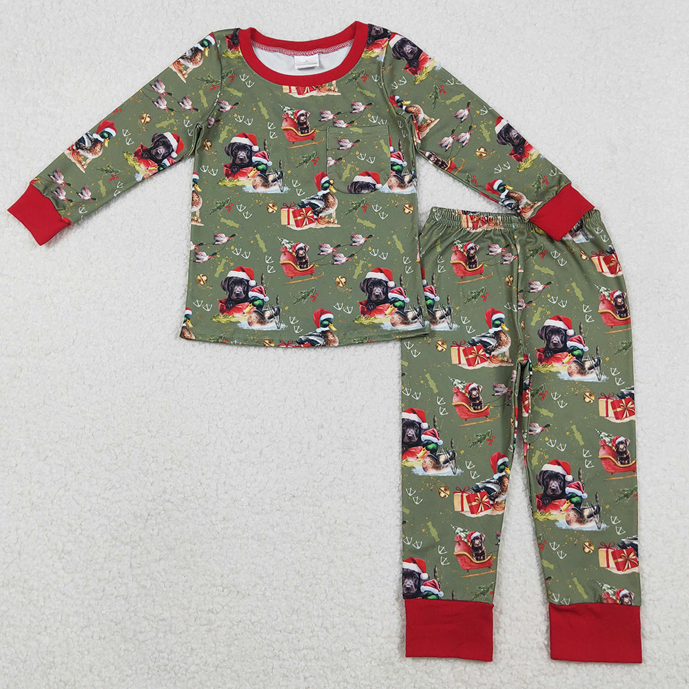 Baby Boys Pajamas Christmas Hats Dogs Ducks Top Pant Hunting Pajamas Sets BLP1213 11.6