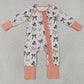 Baby Girls Rompers Ghost Bows Spiders Halloween Two Way Ruffle Zip Convertible Romper LR3078