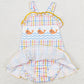 Baby Girls Swimsuits Orange Whales Ruffle One Piece Swimsuits S0396