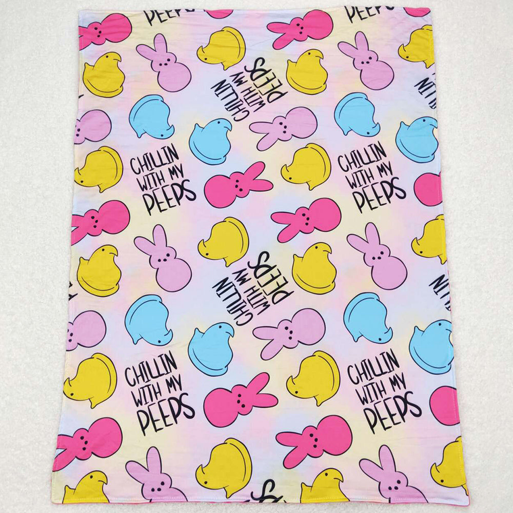 Baby Girls Blankets Easter Colorful Rabbits Blankets BL0093