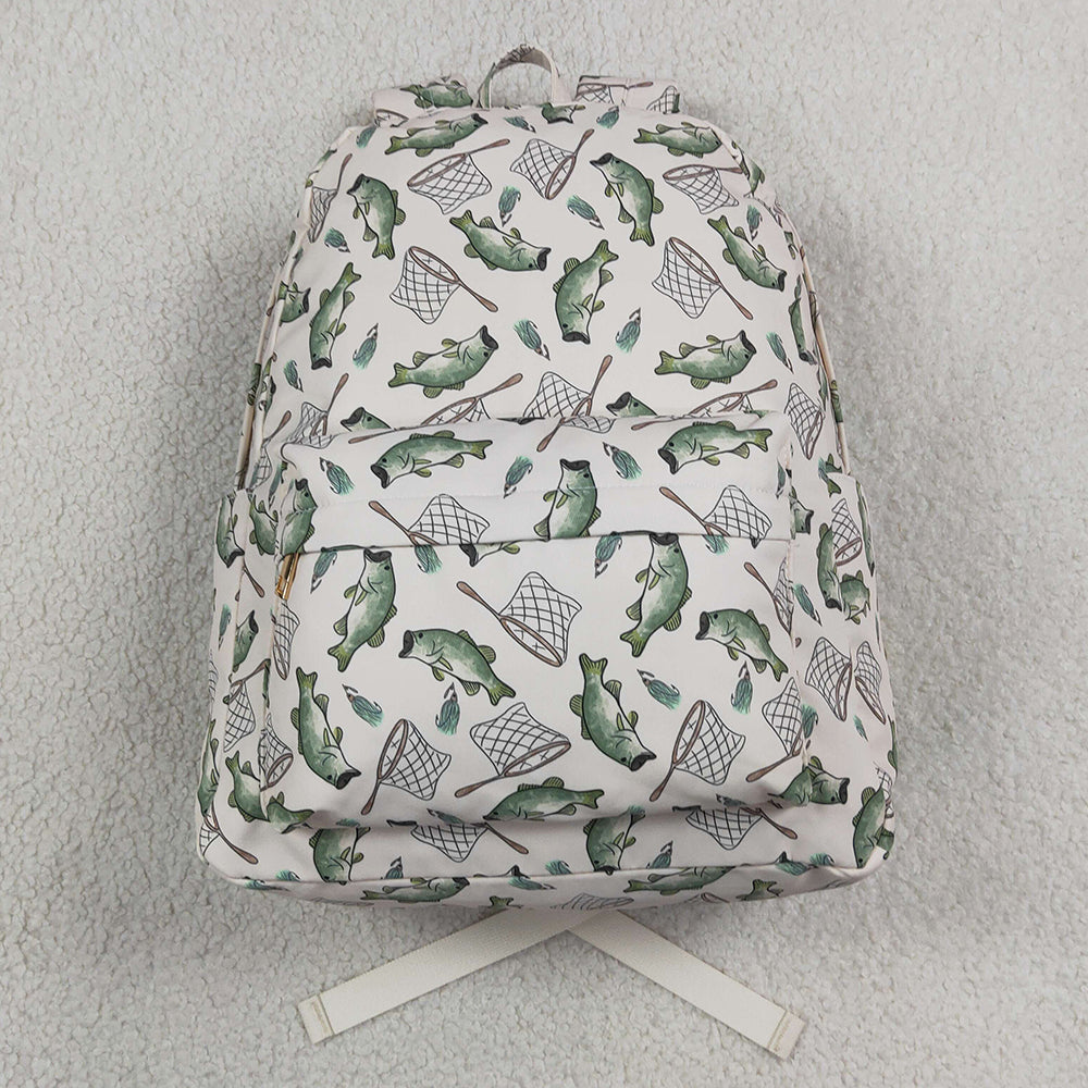 Boutique Kids Backpacks Fishing Print Cute Bags BA0123