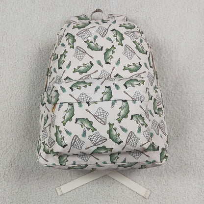 Boutique Kids Backpacks Fishing Print Cute Bags BA0123