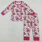 Baby Boys Pajamas Pink Checked Flowers Howdy Top Pant Western Pajamas Sets GLP2664 BLP1207 11.1