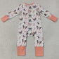 Baby Girls Rompers Ghost Bows Spiders Halloween Two Way Ruffle Zip Convertible Romper LR3078