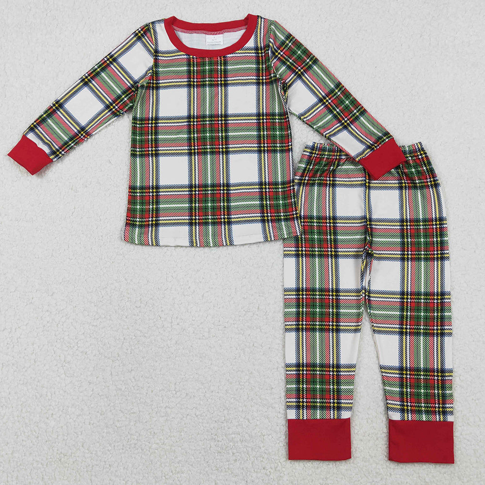 Baby Boys Pajamas Green Red Checked Top Pants Christmas Pajamas Sets BLP1279 GLP2829 11.3
