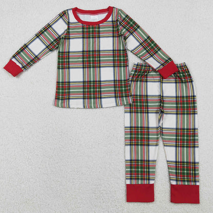 Baby Boys Pajamas Green Red Checked Top Pants Christmas Pajamas Sets BLP1279 GLP2829 11.3