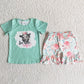 Boutique Baby Girls Clothes Set Flower Cow Print Toddler Girls Clothes Outfits C4-16