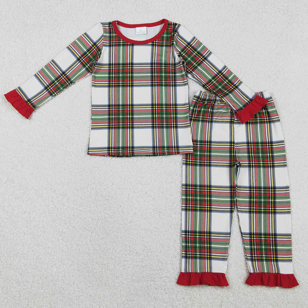 Baby Boys Pajamas Green Red Checked Top Pants Christmas Pajamas Sets BLP1279 GLP2829 11.3
