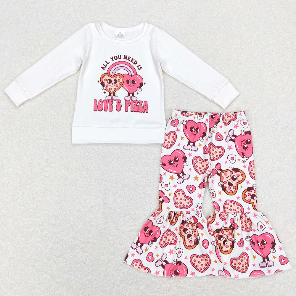 Valentine's Day Girls Clothing Long Sleeve Bell Pants Sets GLP1119