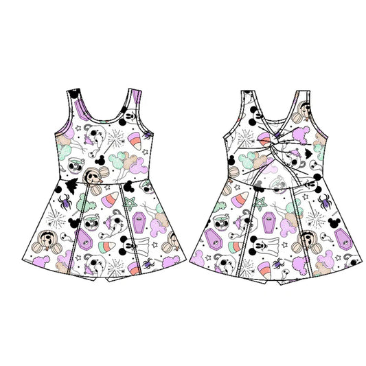 Preorder (moq 5)Baby Girls Sleeveless Mouse Balloons Candy Shorts Knee Length Dresses 7.16