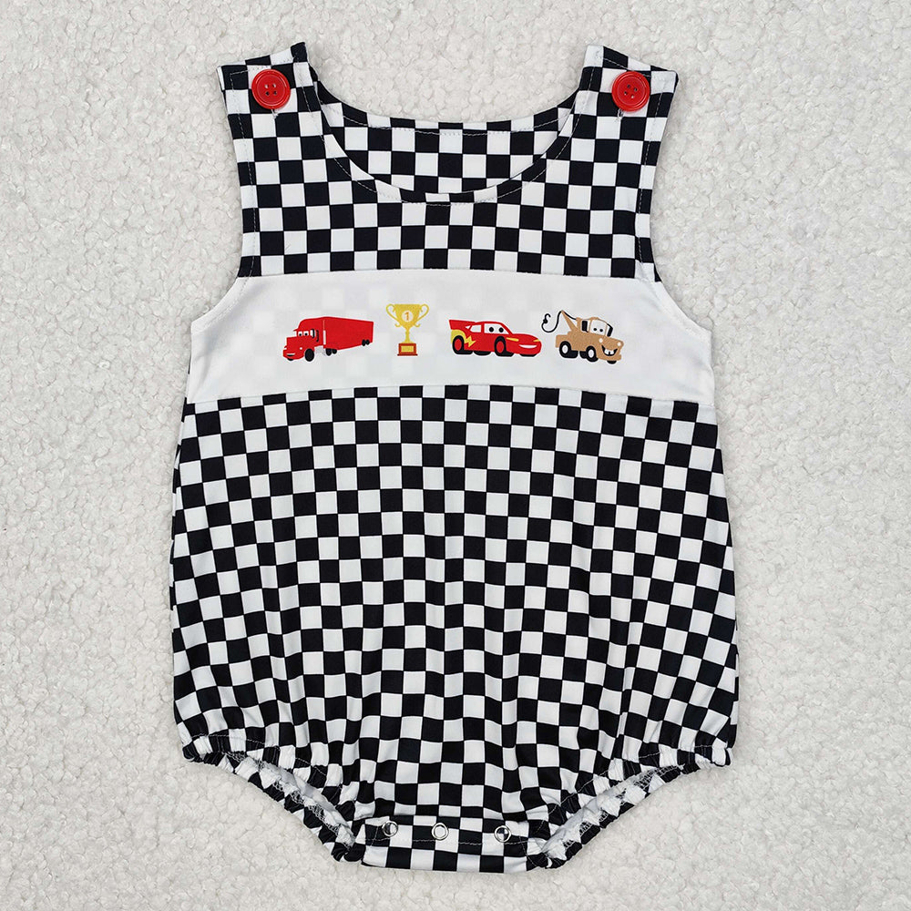 Baby Infant Boys Rompers Cars Checkered Rompers SR2207