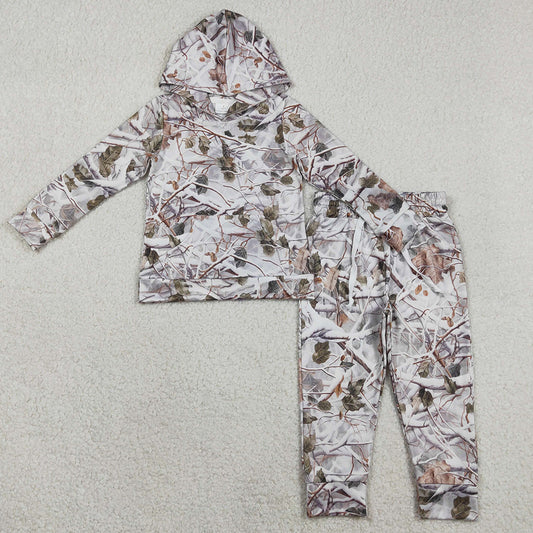 Baby Boys Clothes Southern Leaves Camo Pockets Hoodie Jogger Clothes Sets BLP1400