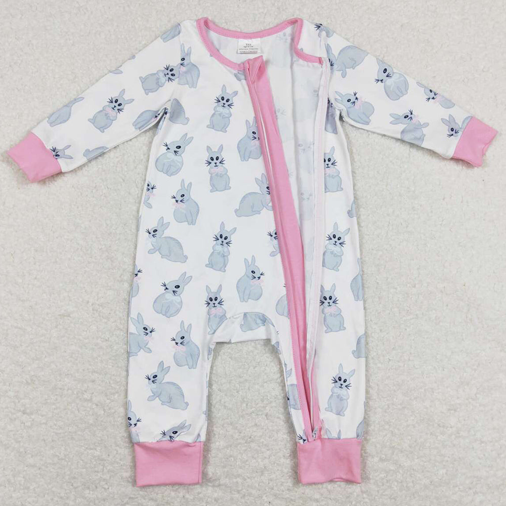 Easter Baby Girls Rompers Bunny Print Cute Sibling Romper LR0836