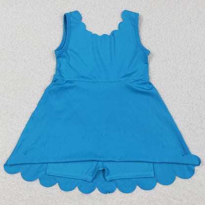 Baby Girls Dress Blue Sleeveless Yoga Knee Length Dresses GSD2375 6.5