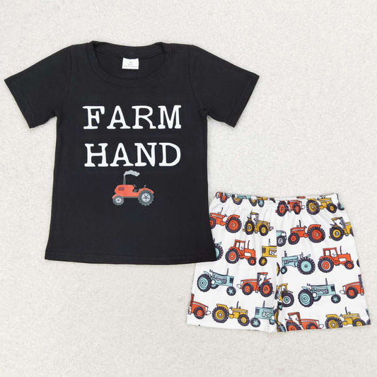 Baby Boys Clothes Farm Hand Short Sleeve Shirt Tractors Shorts Sets BSSO0942