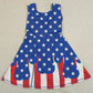 Baby Girls Clothes Stars Stripe Yoga Active Short 4th of July Knee Length Dress GSD3813