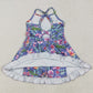 Baby Girls Dress Purple Strap Floral Yoga Ruffle Knee Length Dresses GSD2279 6.5