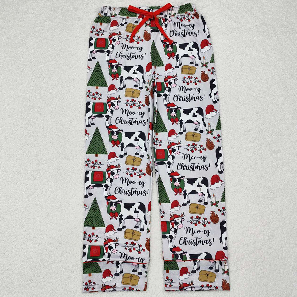 Adult Women Pants Christmas Cows Bottom Pants Pajamas P0492