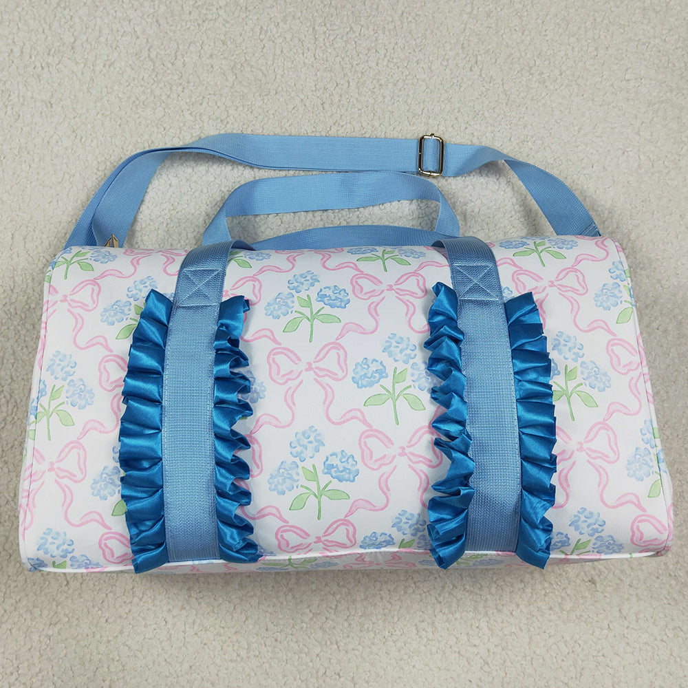 Kids Children Adult Bags Blue Ruffle Glower Gym Duffle Bags BA0294