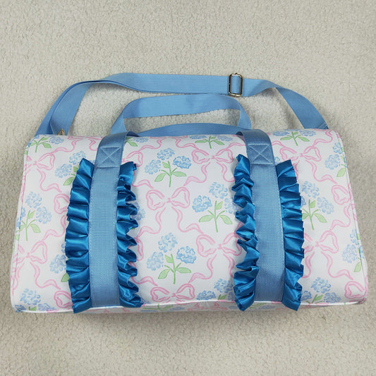 Kids Children Adult Bags Blue Ruffle Glower Gym Duffle Bags BA0294
