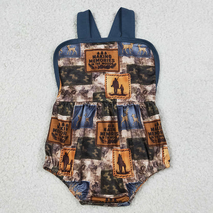 Baby Boys Rompers Strap Deer Camo Checked Hunting Rompers SR3925