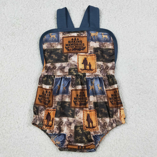 Baby Boys Rompers Strap Deer Camo Checked Hunting Rompers SR3925
