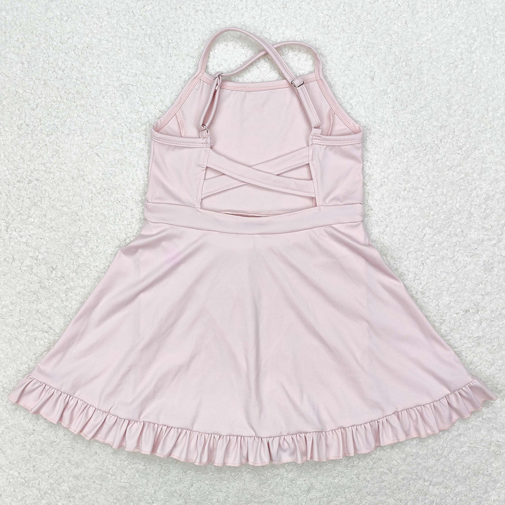 Boutique Baby Girls Swimsuits Knee Length Active Wear Dresses S0443