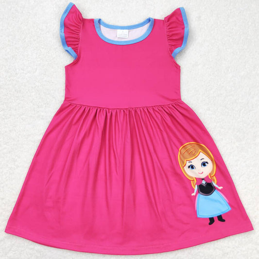 Baby Girls Dress Pink Princess Flutter Sleeve Knee Length Dresses GSD1149