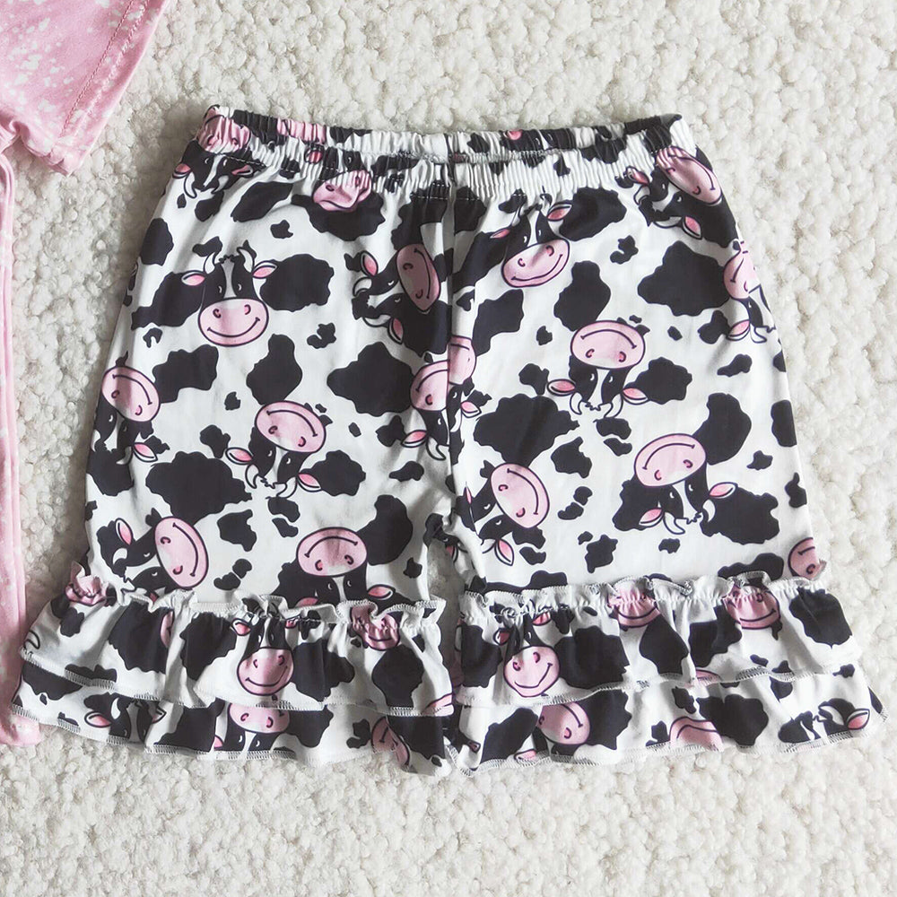 Toddler Baby Girls Clothes Summer Cow Print Girls Clothes Kids Boutique Outfits B5-3