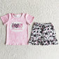 Toddler Baby Girls Clothes Summer Cow Print Girls Clothes Kids Boutique Outfits B5-3