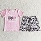 Hot Sale Toddler Baby Girls Clothes Summer Cow Print Cute Girls Outfits B5-3