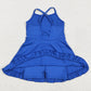 Baby Girls Yoga Dress Royal Blue Knee Length Active Wear Athletic Dresses S0551 6.5