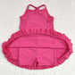 Baby Girls Swimsuits Hotpink Knit Knee Length Dresses S0440