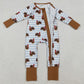 Baby Infant Boys Rompers Thanksgiving Turkey Stripe Zipper Footie Rompers LR1191 10.3
