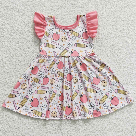 Boutique Baby Girls Dress Back To School Apple Pencil Dresses GSD0406