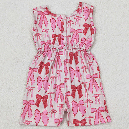 Baby Girls Jumpsuits Pink Bows Sleeveless Pockets Jumpsuits SR2670 3.24