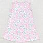 Baby Girls Dress Pink Flowers Sleeveless Knee Length Dresses GSD1045