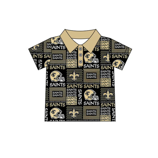 Preorder(moq 5)Baby Boys Saints Team Short Sleeve Tee Pullovers Polo Shirts Tops 7.22