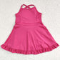 Baby Girls Swimsuits Hotpink Knit Knee Length Dresses S0440